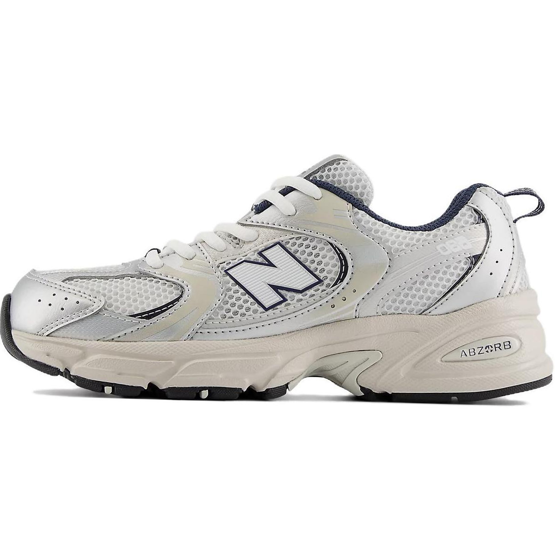 New Balance NB 530 comfortable low-top children's running shoes white blue silver same style for men and women