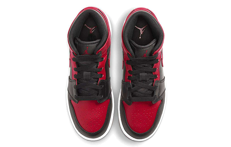 Кеды Jordan Air Jordan 1 Mid (черно-красный) — фото 8
