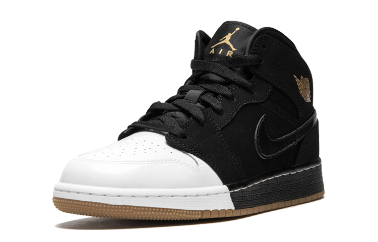 Кроссовки Jordan Air Jordan 1 Mid (черно-белые) — Чёрный / белый — фото 3