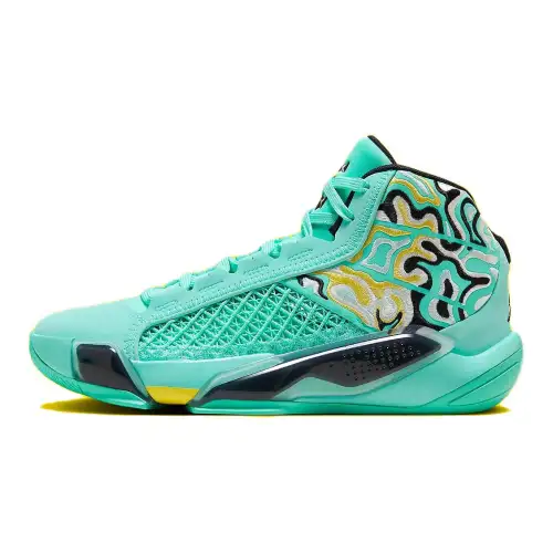 Jordan Air Jordan 38 High top Basketball Shoes Green Turquoise Yellow Unisex