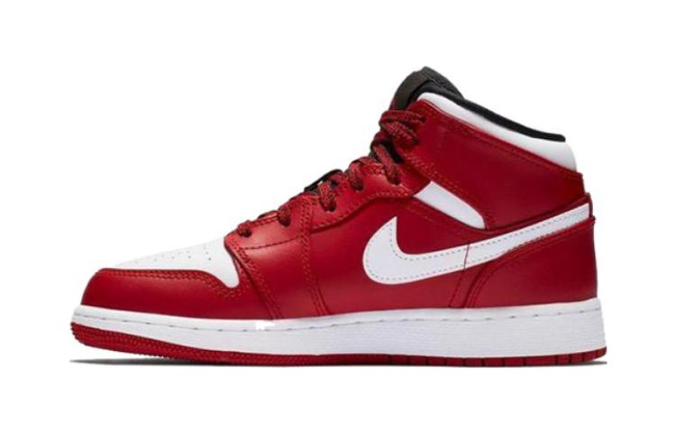 Кроссовки Jordan Air Jordan 1 (красно-бело-черные) — Красный / белый / чёрный — фото 1