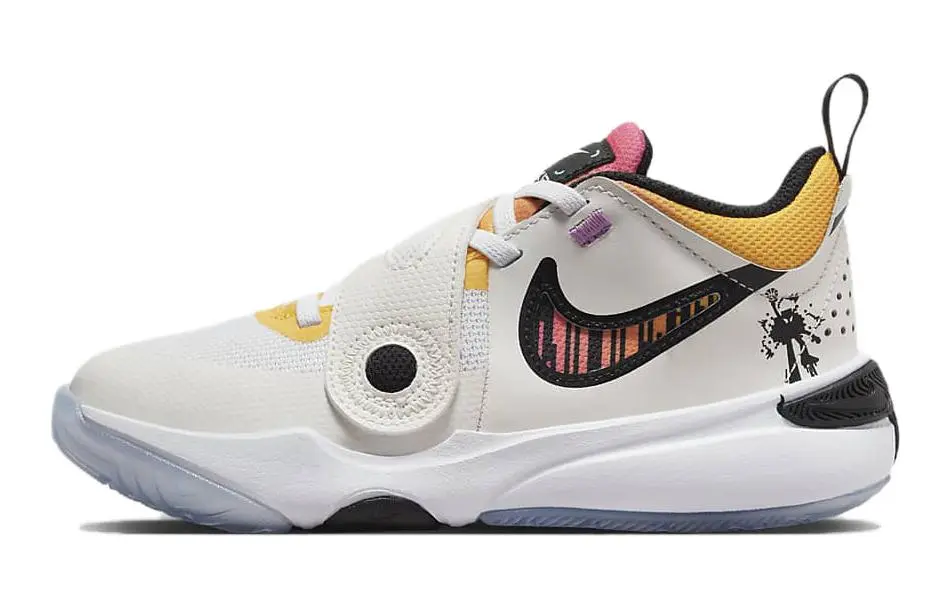 Nike Team Hustle D 11 PS Slip Resistant Cushioning Low top Children's Basketball Shoes White Kids