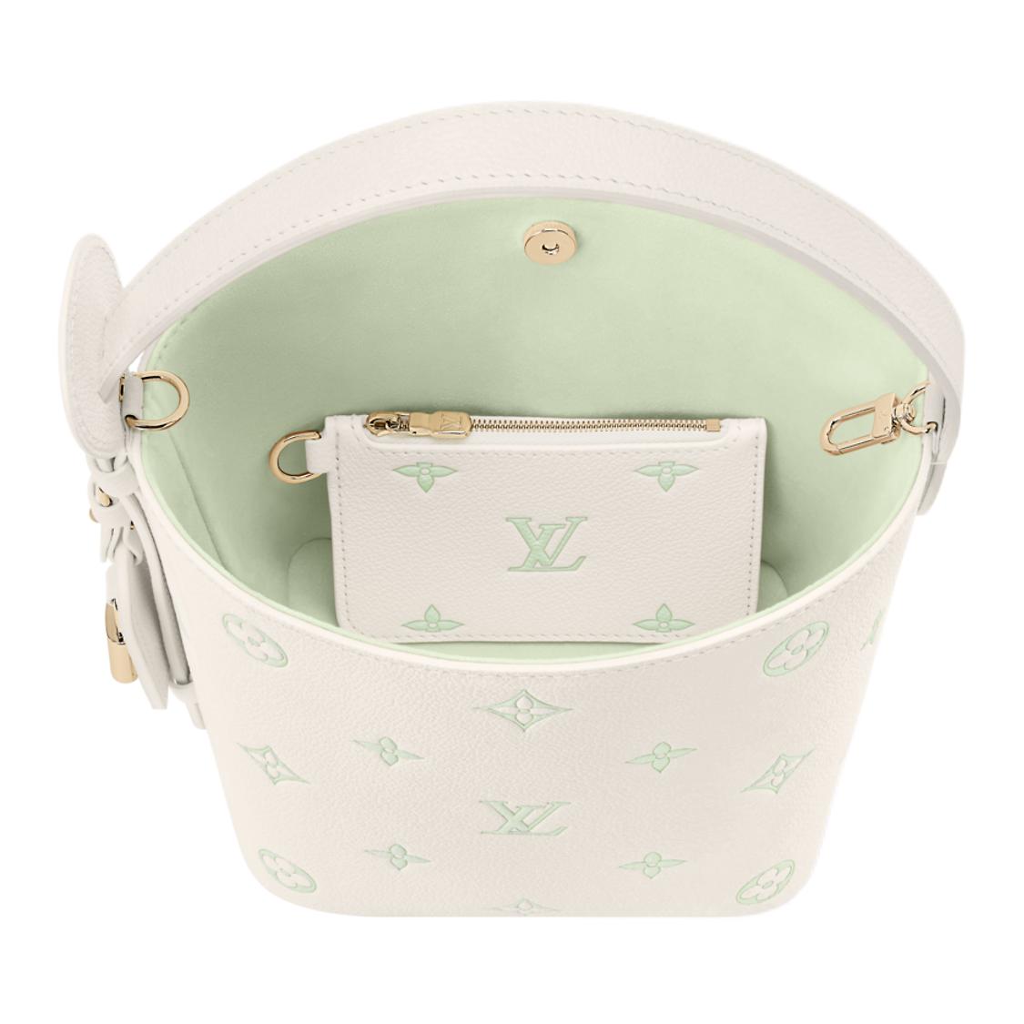 Женская сумка Louis Vuitton All In BB (бело-зеленая) — фото 5