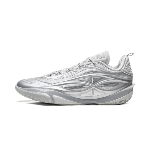 LiNing Wade 808 5Ultra v2 Flash Silver Ultra Technology Lightweight Flexible Stable Support Wrapped Anti-Twist Shock Absorbing Anti-Slip Wear Resistant Breathable Rebound Grip Low-top Basketball Shoes Men's Silver