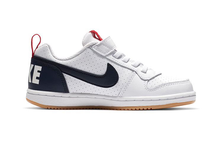Детские кеды Nike Court Borough Low (белый / красный / синий) — фото 4