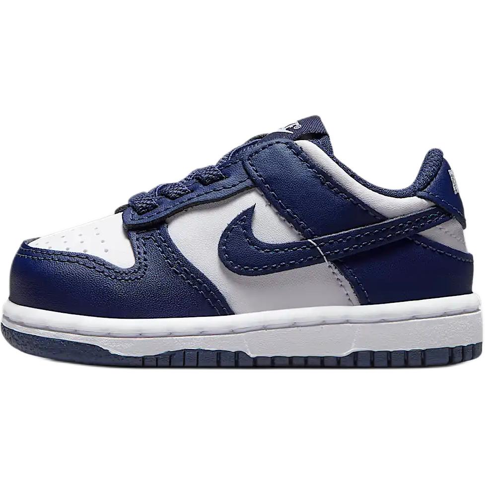 Nike Dunk sneakers, comfortable and versatile, non-slip and wear-resistant, low-cut toddler shoes, midnight navy blue/white, infants and toddlers