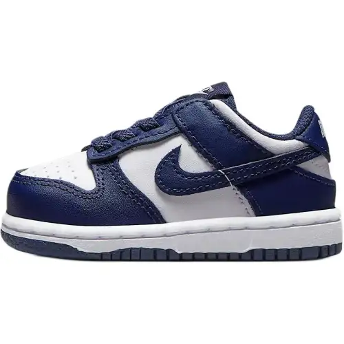 Nike Dunk sneakers, comfortable and versatile, non-slip and wear-resistant, low-cut toddler shoes, midnight navy blue/white, infants and toddlers