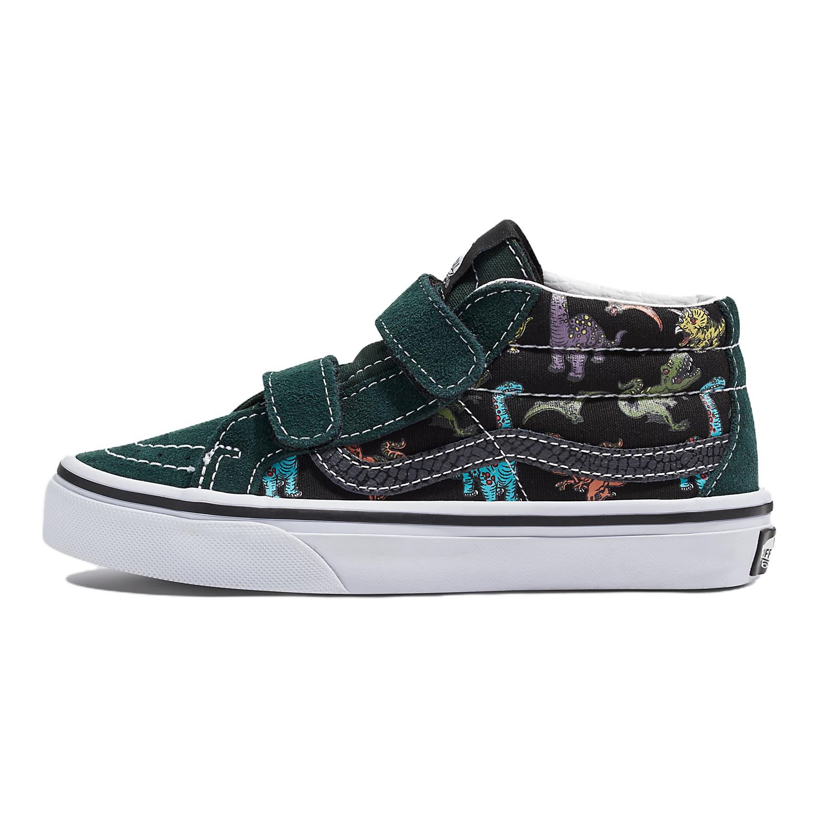 Vans SK8 MID Reissue V comfortable low-top children's canvas shoes green and black children's style