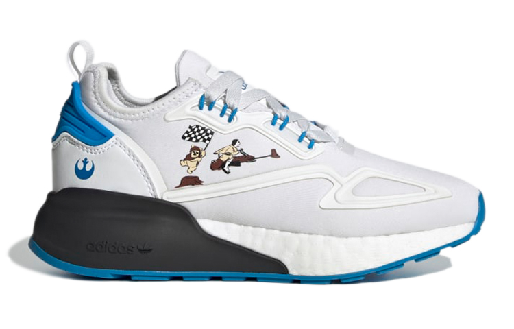 Детские кроссовки adidas originals ZX 2K Boost Star Wars J (бело-сине-черные) — фото 3