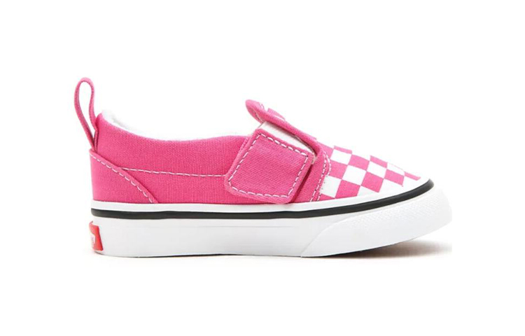 Детские слипоны Vans slip-on (розово-белые) — фото 2