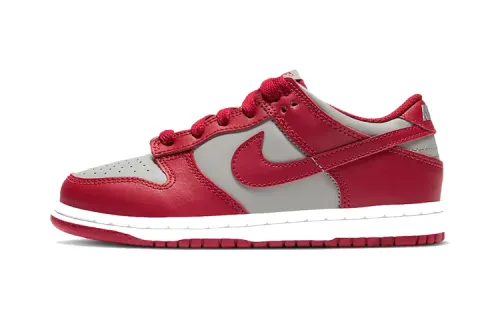 Nike Dunk Medium Gray splicing casual non-slip wear-resistant low-cut sneakers gray red children's