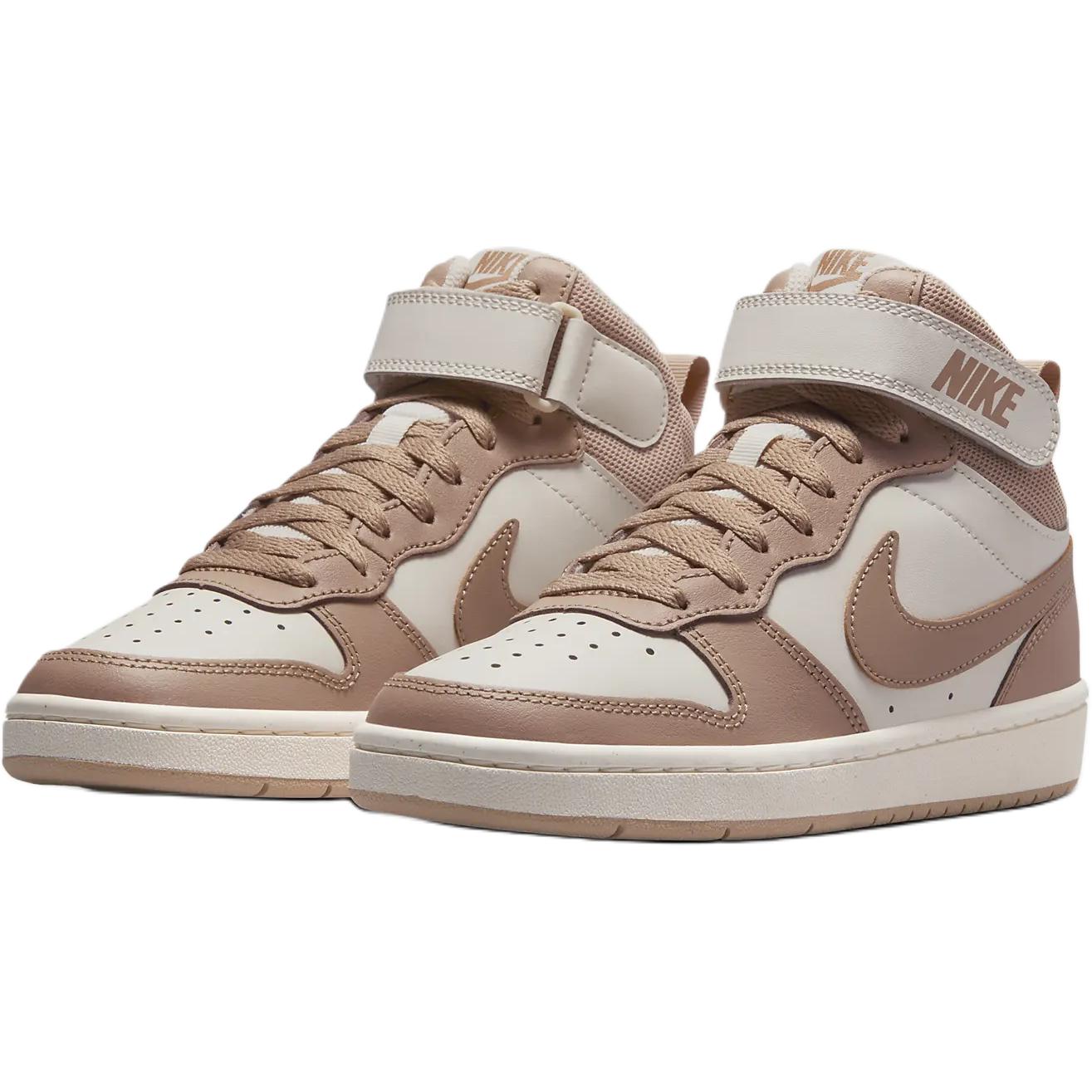 Унисекс кроссовки NikeCourt Borough Mid 2 (бело-коричневый) — фото 4