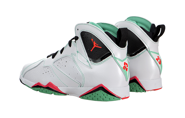 Детские кроссовки Jordan Air Jordan 7 Retro (бело-зелено-красный) — фото 5