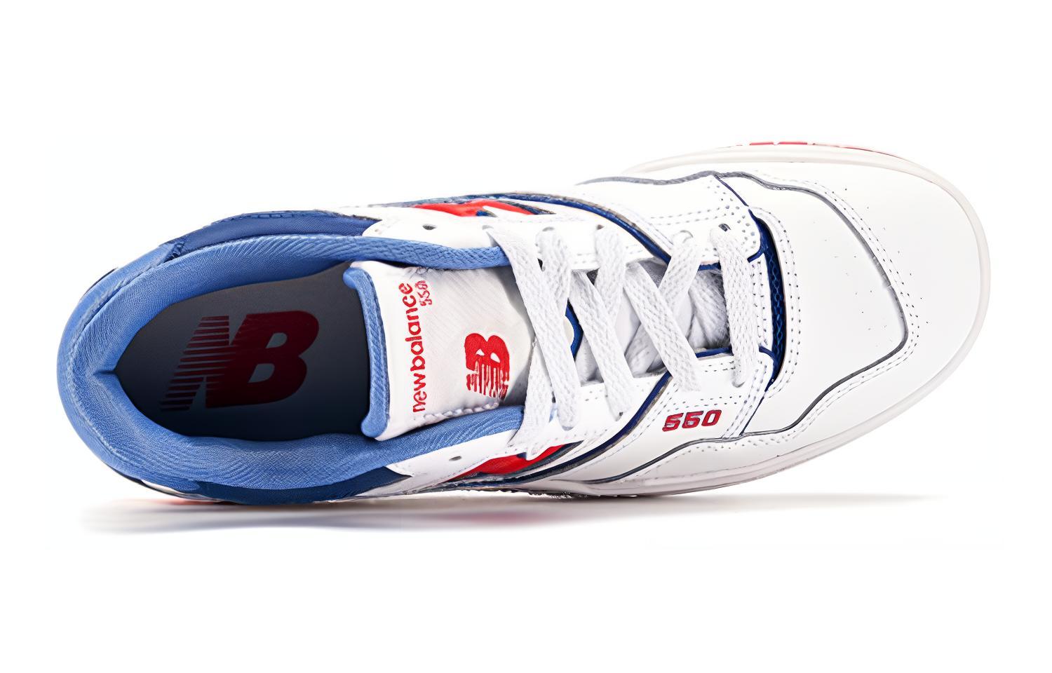 Детские кеды New Balance 550 (бело-красные) — Белыйкрасный — фото 4