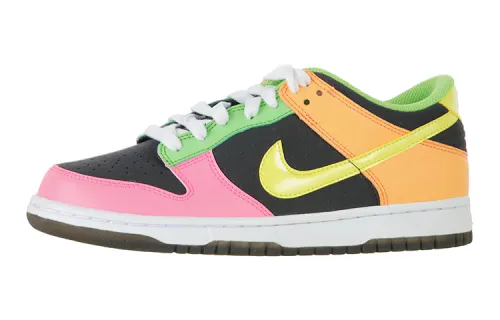 Nike Dunk Teenagers Skate Shoes Unisex Low Top Black/Yellow/Pink/Green