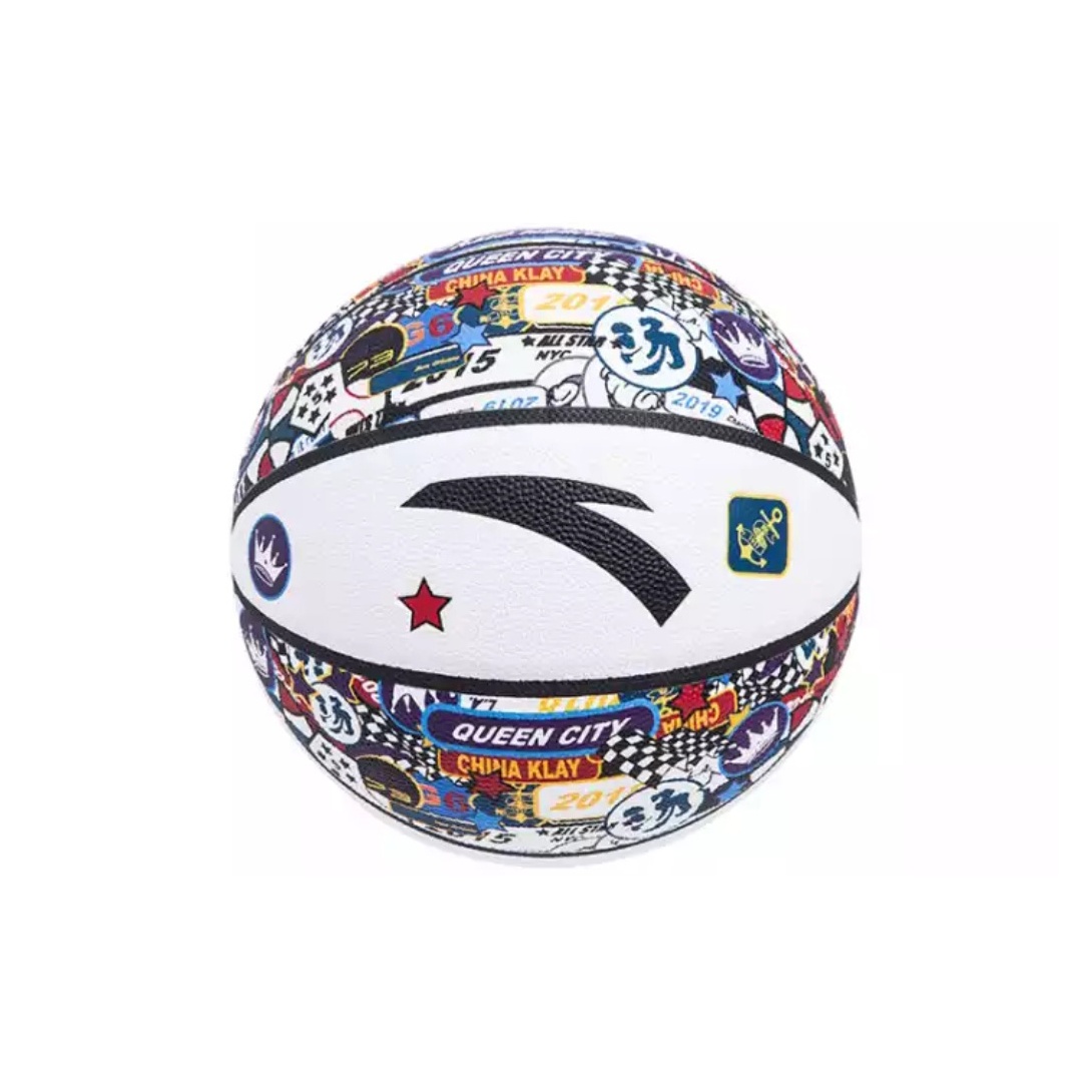 Anta Basketball Collection Pu Basketball White Graffiti Size 7 Ball Street Training Unisex