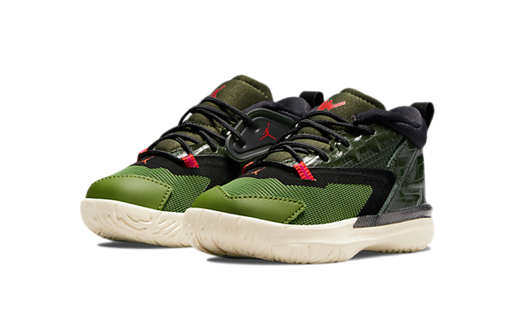 Детские кроссовки Jordan Zion 1 (черно-зеленый) — Чёрный / зелёный / белый / коричневый — фото 5