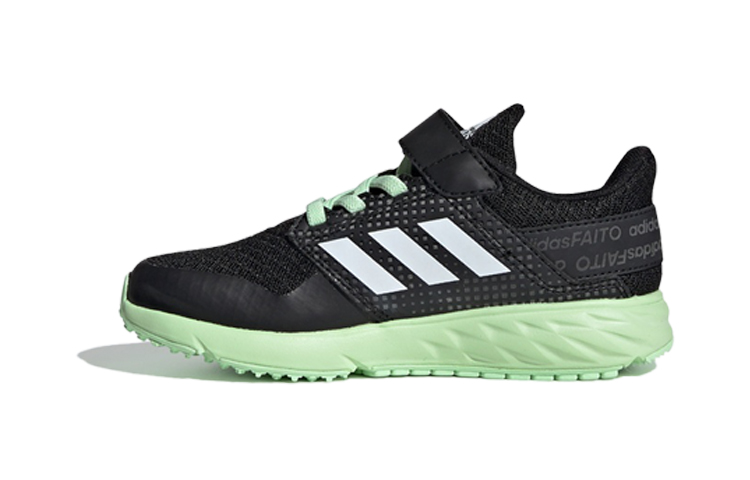 Детские кроссовки adidas Fortafaito El K (черно-зеленые)