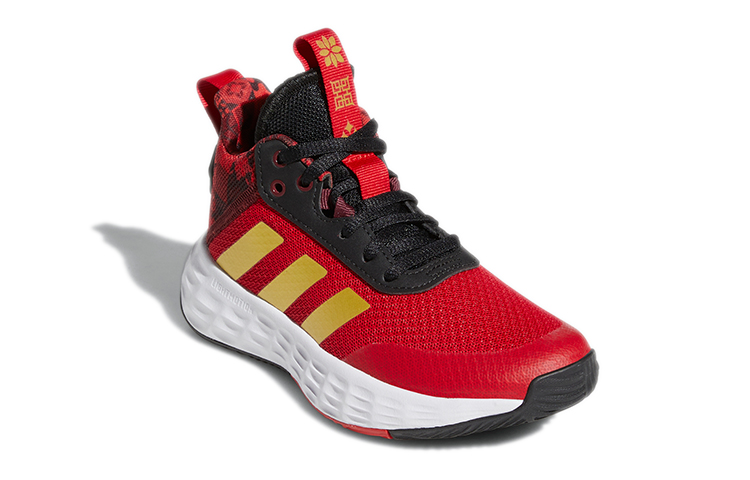 Детские кроссовки adidas OwnTheGame 2.0 (красно-золотые) — Красный / золотой — фото 4
