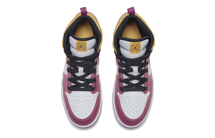 Детские кроссовки Jordan Air Jordan 1 Familia (бело-желто-розовый) — Белый / жёлтый / розовый — фото 6
