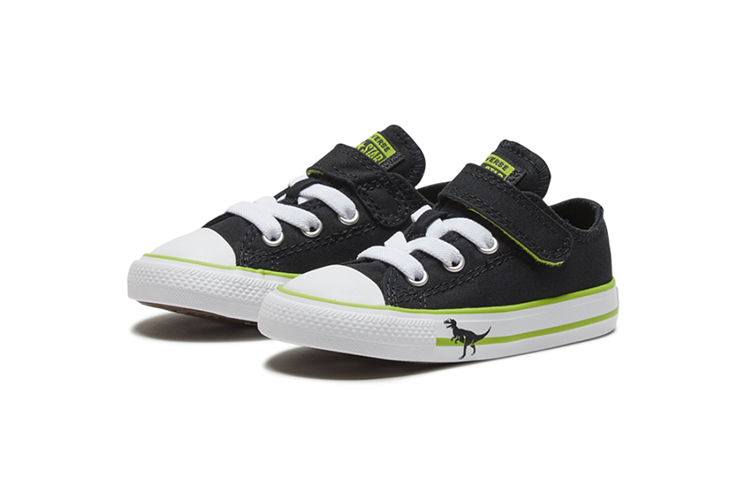 Детские кеды Converse Chuck Taylor All Star Infant Dinoverse Hook and Loop (черно-зеленые) — Чёрныйзелёный — фото 5