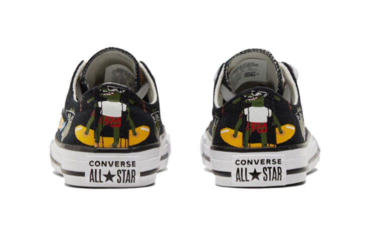Детские кеды Converse Chuck Taylor All Star (черно-зелено-желтые) — Чёрный / зелёный / жёлтый — фото 4