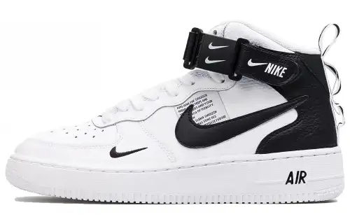 Nike Air Force 1 Mid top Skateboard Shoes Black White Unisex