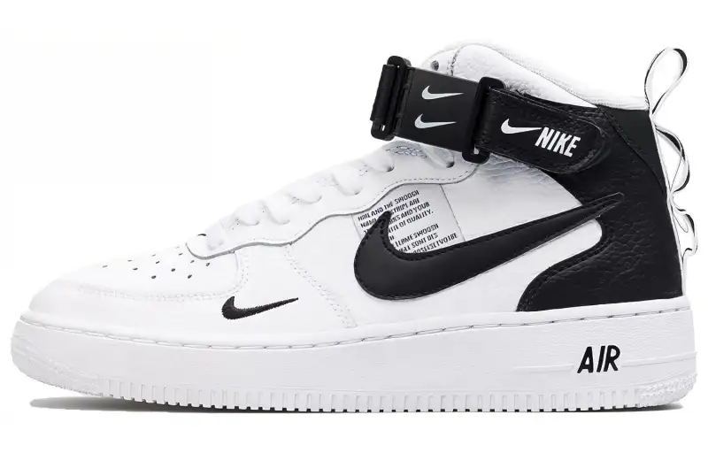 Nike Air Force 1 Mid top Skateboard Shoes Black White Unisex