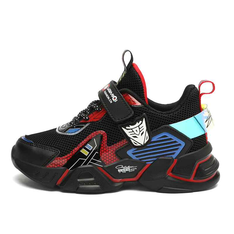 ASIAN MICKEY mesh sports shoes for spring and autumn, breathable, soft soles and comfortable, Korean style Velcro boys' shoes for primary school students, trendy low-top running shoes, children's models