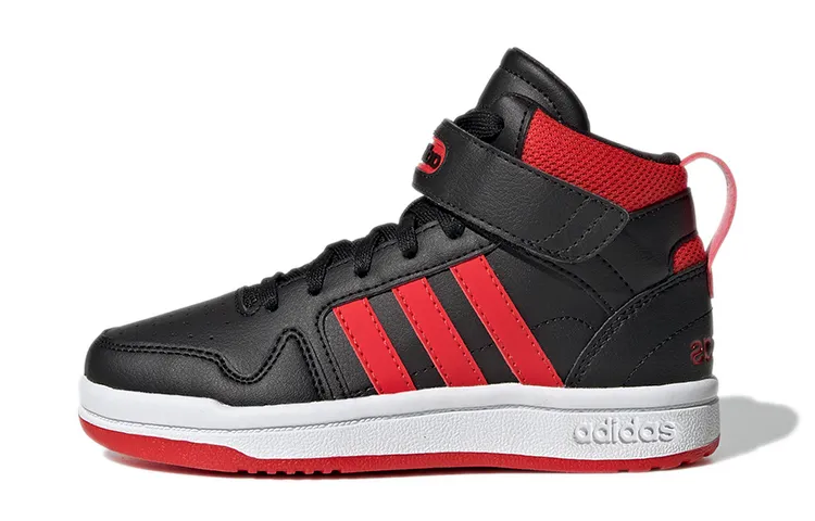 Adidas Neo Postmove Synthetic Leather Slip Resistant Abrasion Resistant High top Children's Basketball Shoes Kids'