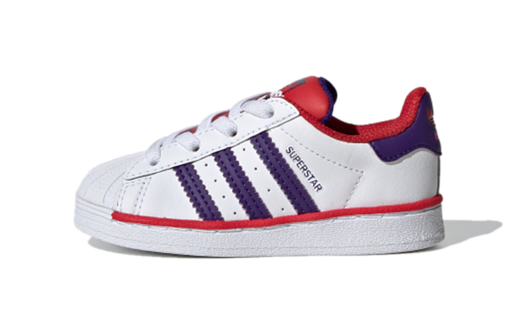 Детские кроссовки adidas originals Superstar El (бело-фиолетовые)