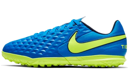 Nike Jr. Legend 8 Club TF Slip Resistant Abrasion Resistant Low top Kids' Soccer Shoes Blue Green Kids'