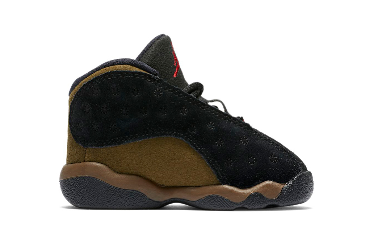 Детские кроссовки Jordan Air Jordan 13 Retro Olive (оливковый) — Чёрныйкоричневыйзелёный — фото 2