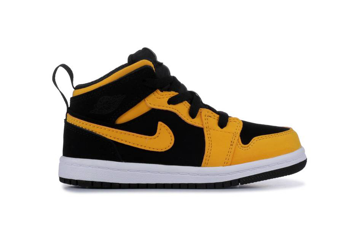 Кеды Jordan Air Jordan 1 Mid Reverse New Love (черно-желтые) — фото 3
