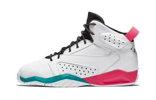 Jordan Lift off Millennium Light and Comfortable Retro Anti-slip Shock Absorbing Wear-Resistant Mid-top Children's Basketball Shoes White Green Pink Children's Style