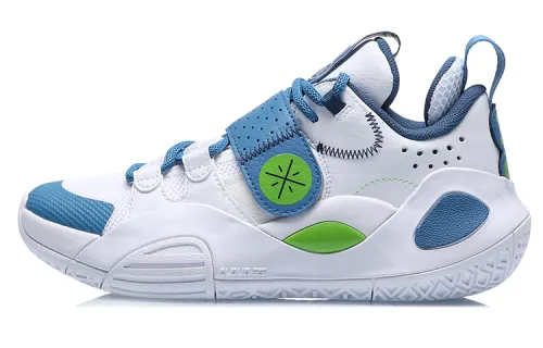 LiNing Li Ning All City 8 Youth Edition All City Wade Series Low-top Children's Basketball Shoes White and Blue