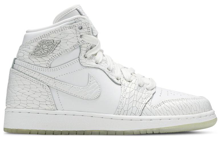 Кроссовки Jordan JordanAir Jordan 1 Retro High Heiress Pure Platinum GS (белые) — фото 4