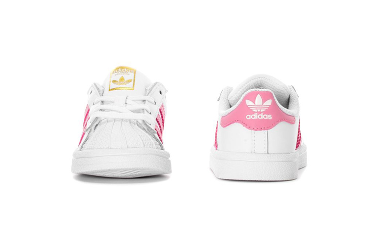 Детские кеды adidas originals Superstar (бело-розовый) — Белый / розовый — фото 5
