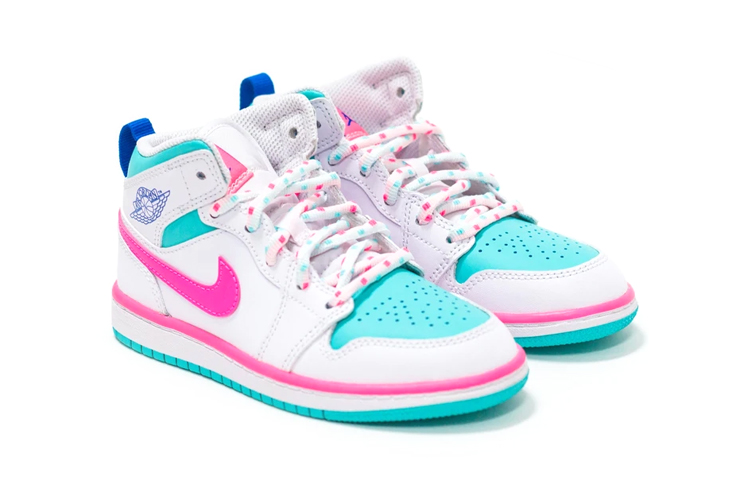 Детские кроссовки Jordan Air Jordan 1 Mid (белые) — фото 5