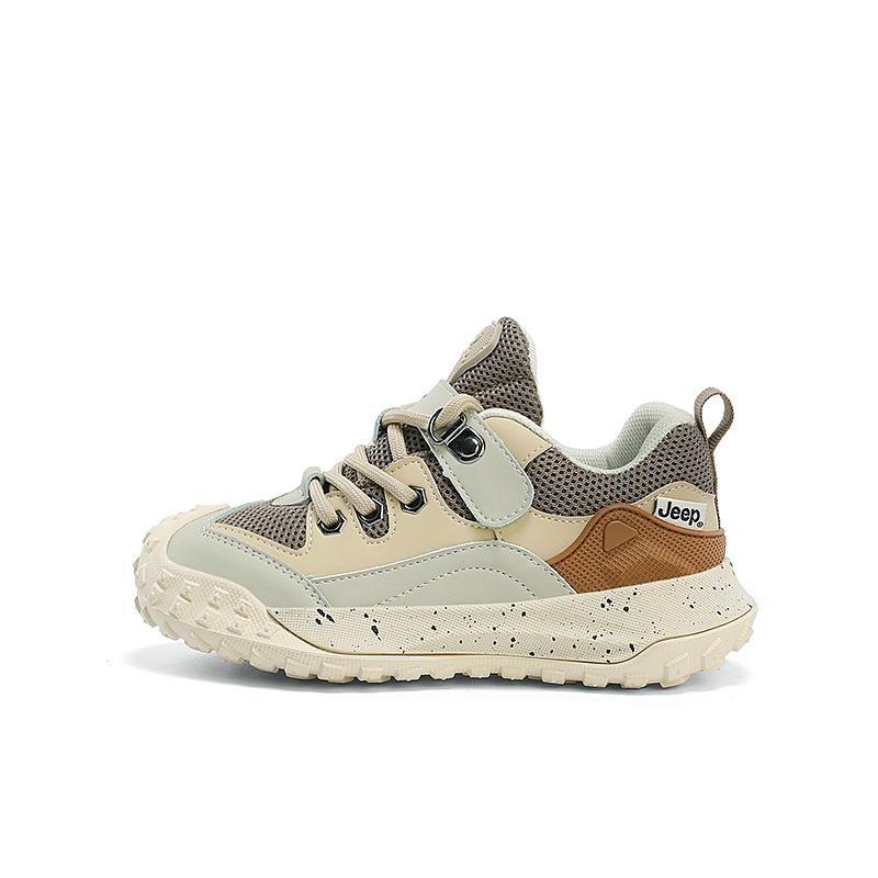 Jeep Breathable mesh, lightweight shoe body, soft and comfortable, non-slip and wear-resistant, versatile for sports and leisure, low-cut children's running shoes, khaki