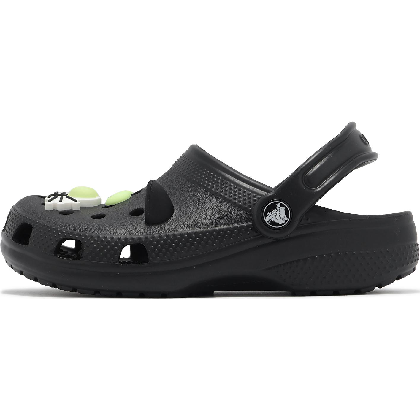 Детские сабо Crocs Classic Glow Black Cat Clog (черные)