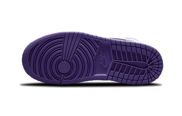 Детские кроссовки Jordan Air Jordan 1 High OG Court Purple BP (бело-фиолетовые) — Белый / фиолетовый — фото 7