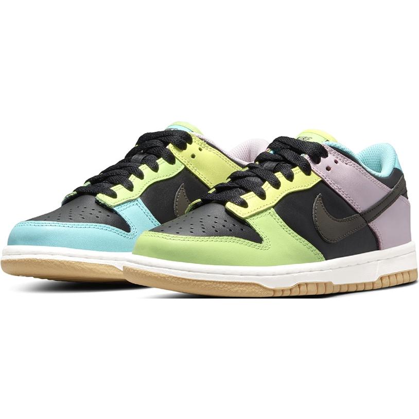 Nike Dunk SE Free.99 Reverse Colorful Splicing Asymmetrical Mandarin Duck Low Top Children's Shoes Black Blue Green