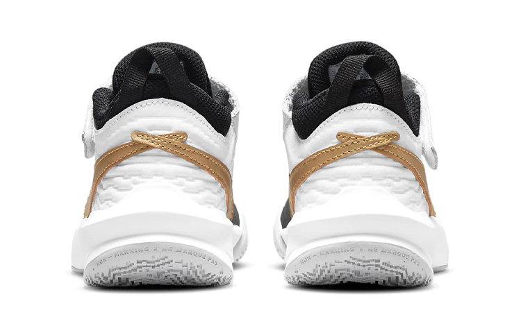 Детские кроссовки Nike Team Hustle D 10 (черно-бело-золотой) — Чёрный / белый / золотой — фото 8