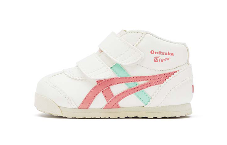 Детские кеды Onitsuka Tiger MEXICO 66 Mid Runner TS (бело-зелено-розовые)