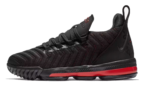 Детские кроссовки Nike NikeLebron 16 XVI (черно-красные)