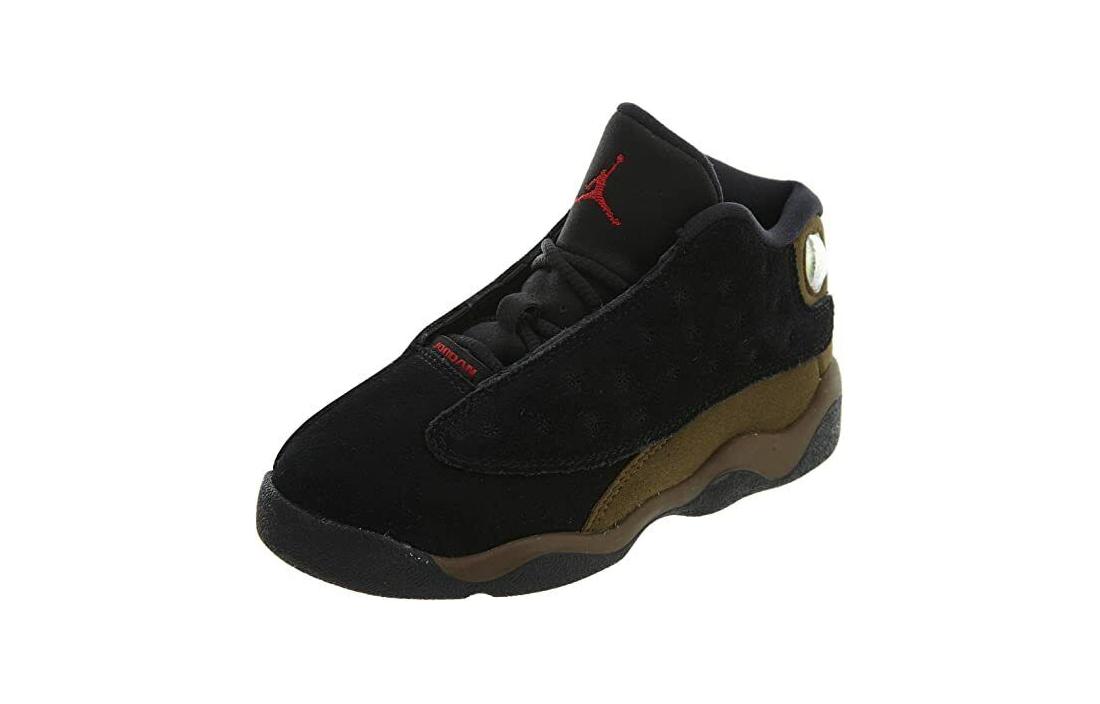 Детские кроссовки Jordan Air Jordan 13 Retro Olive (оливковый) — Чёрныйкоричневыйзелёный — фото 4