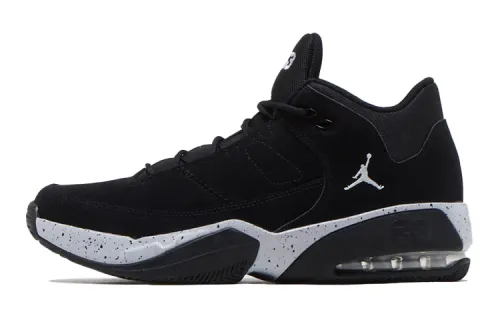 Jordan Max Aura 3 Cushioning Slip Resistant Abrasion Resistant Breathable Mid top Vintage Basketball Shoes Black Unisex