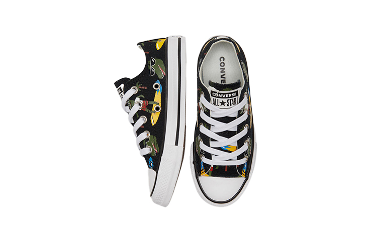 Детские кеды Converse Chuck Taylor All Star (черно-зелено-желтые) — Чёрный / зелёный / жёлтый — фото 5