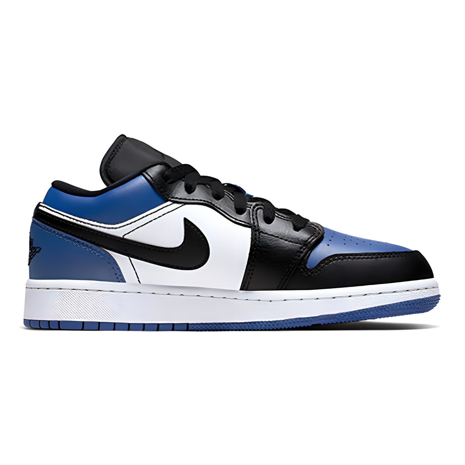 Кроссовки Jordan Air Jordan 1 Low Royal Toe PU (белые с синим) — Белый / синий — фото 4